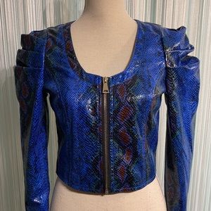 Azalea Wang Faux Snake Skin Crop Jacket NWT Size Small